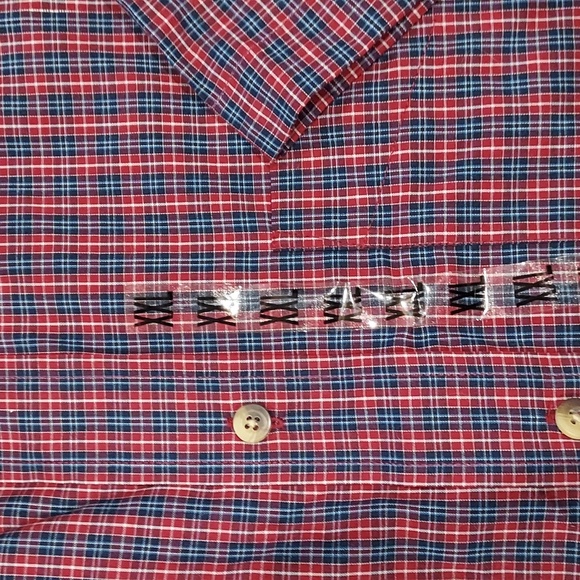 NWT Arrow Wrinkle Free Red, Blue, White Plaid Short Sleeve Button Down Shirt XXL - Picture 4 of 12